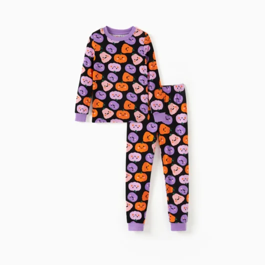 Toddler / Kids Girl Bamboo Pajamas With Childlike Print (2-Piece Snug-Fitting )