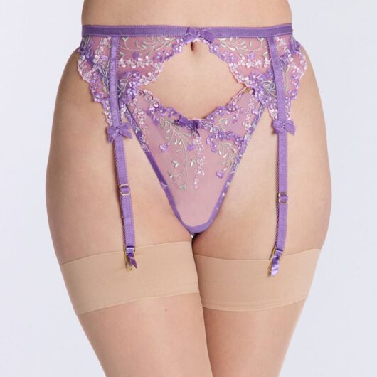 Boux Avenue Flora embroidered suspender belt - Purple Mix - 06
